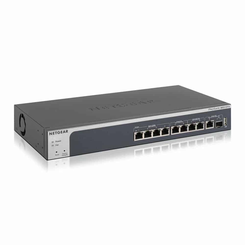 Netgear 8-Port Multi-Gigabit Smart Managed Pro Switch with 10G Copper-Fiber Uplinks (MS510TX)